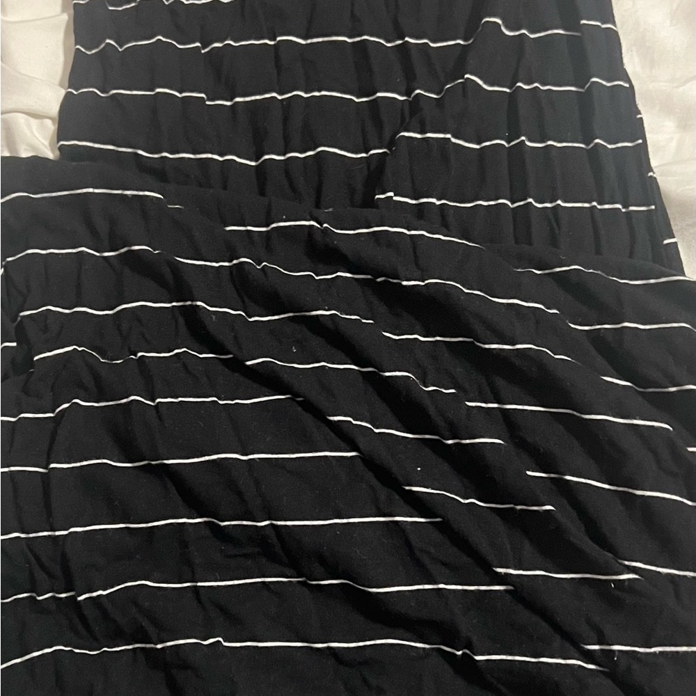 SO Black Dress with White Stripes